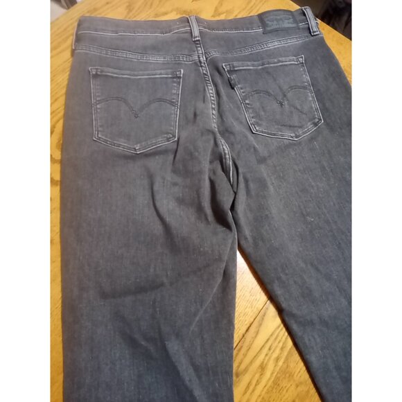 LEVI STRAUSS Jeans Womens 31 BLACK Faded SHAPING STRAIGHT Preowned Denim Work - Picture 9 of 10